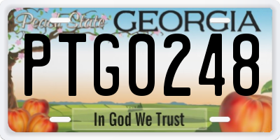 GA license plate PTG0248