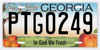 GA license plate PTG0249