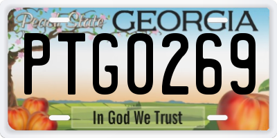 GA license plate PTG0269