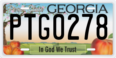 GA license plate PTG0278