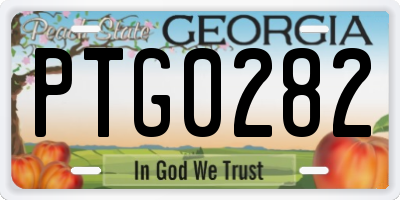 GA license plate PTG0282