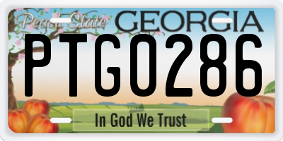 GA license plate PTG0286