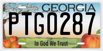 GA license plate PTG0287
