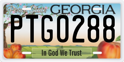 GA license plate PTG0288