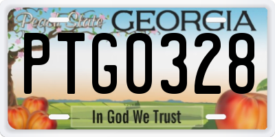 GA license plate PTG0328