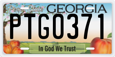 GA license plate PTG0371