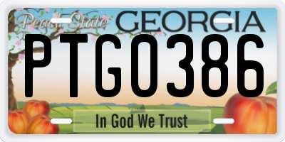 GA license plate PTG0386