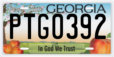 GA license plate PTG0392