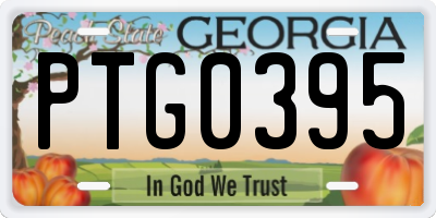 GA license plate PTG0395
