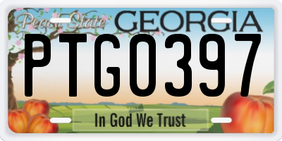 GA license plate PTG0397