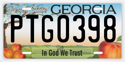 GA license plate PTG0398