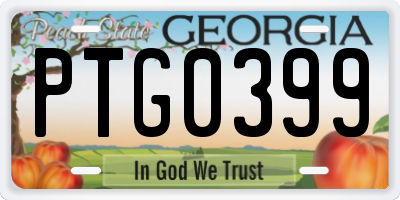 GA license plate PTG0399