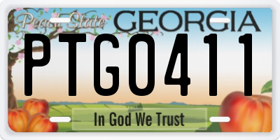 GA license plate PTG0411