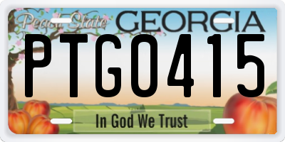 GA license plate PTG0415