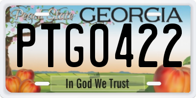 GA license plate PTG0422