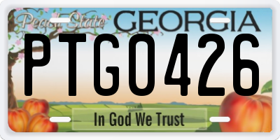 GA license plate PTG0426
