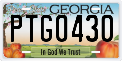 GA license plate PTG0430
