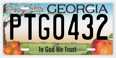 GA license plate PTG0432