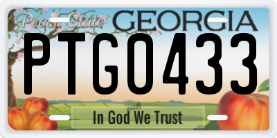 GA license plate PTG0433