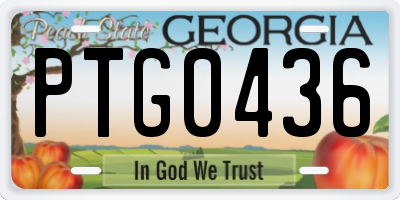 GA license plate PTG0436
