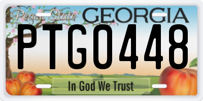 GA license plate PTG0448