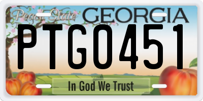 GA license plate PTG0451