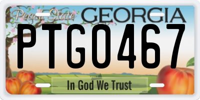 GA license plate PTG0467