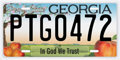 GA license plate PTG0472
