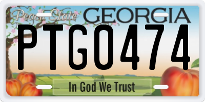 GA license plate PTG0474