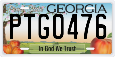 GA license plate PTG0476