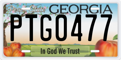 GA license plate PTG0477