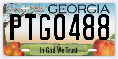 GA license plate PTG0488