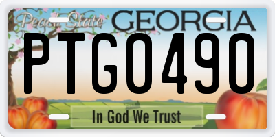 GA license plate PTG0490
