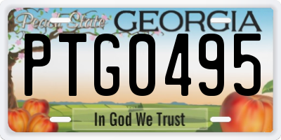 GA license plate PTG0495