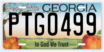 GA license plate PTG0499
