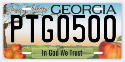 GA license plate PTG0500