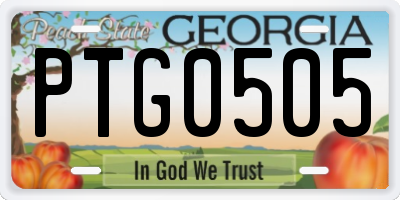 GA license plate PTG0505