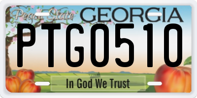 GA license plate PTG0510