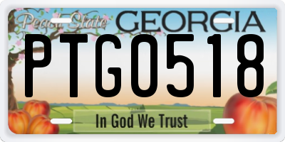 GA license plate PTG0518