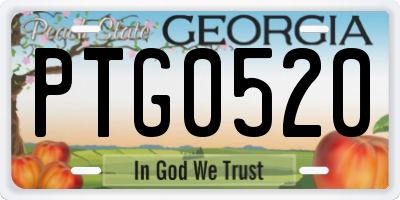 GA license plate PTG0520
