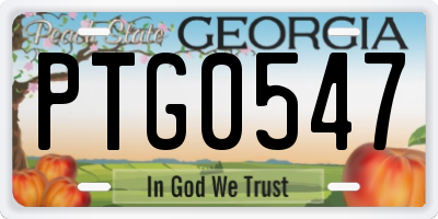 GA license plate PTG0547