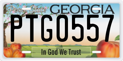GA license plate PTG0557