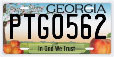 GA license plate PTG0562