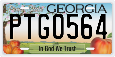 GA license plate PTG0564