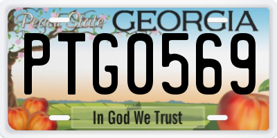 GA license plate PTG0569