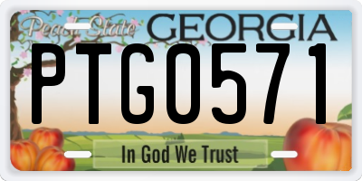 GA license plate PTG0571