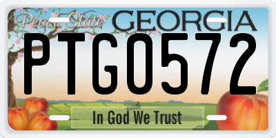 GA license plate PTG0572