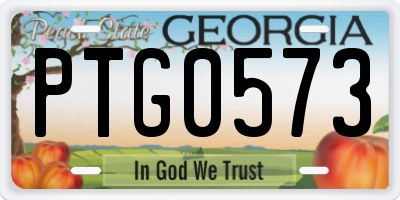 GA license plate PTG0573