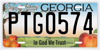 GA license plate PTG0574