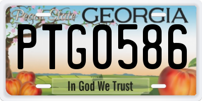GA license plate PTG0586